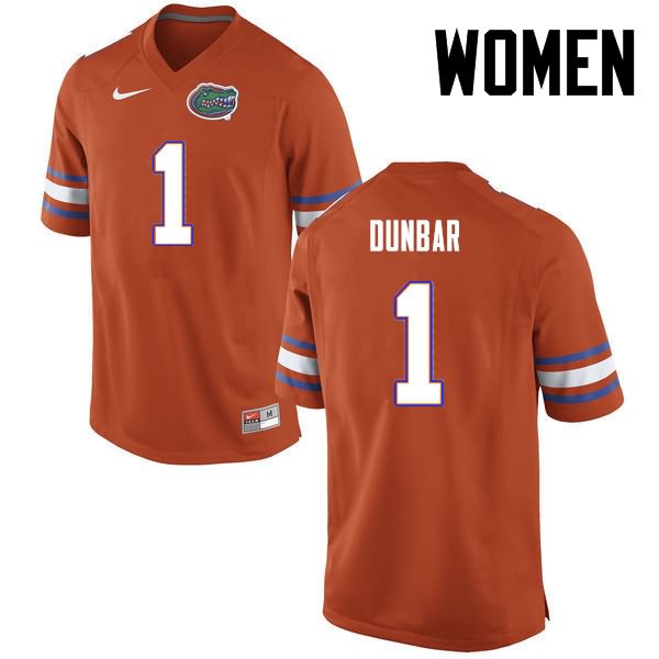 NCAA Florida Gators Quinton Dunbar Women's #1 Nike Orange Stitched Authentic College Football Jersey JPM6364PL